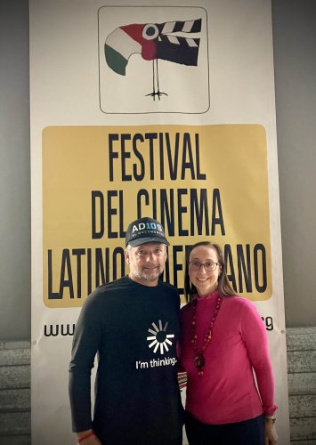 Eloy Carrizo, regista del documentario Ad10s, e Chiara Della Valentina, Responsabile Ospitalità